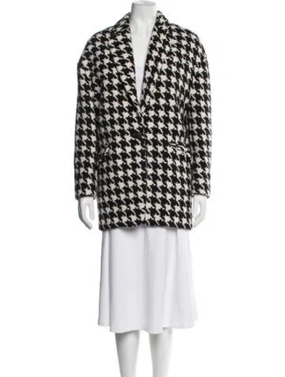 Pre-owned Rag & Bone Houndstooth Print Coat In Brown