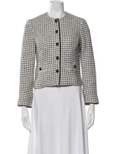 Pre-owned Rag & Bone Houndstooth Print Jacket In Blue