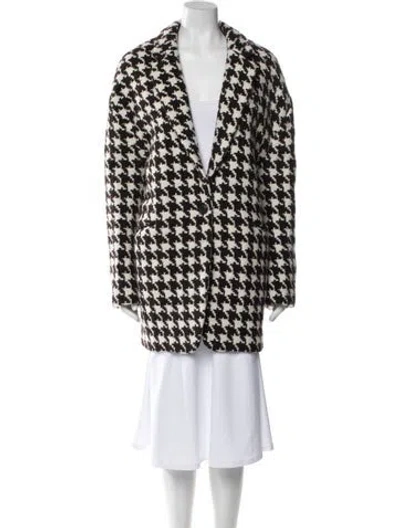 Pre-owned Rag & Bone Houndstooth Print Peacoat In Black