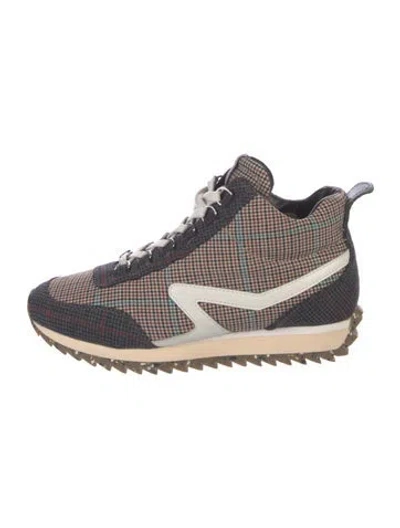 Pre-owned Rag & Bone Houndstooth Print Sneakers In Brown