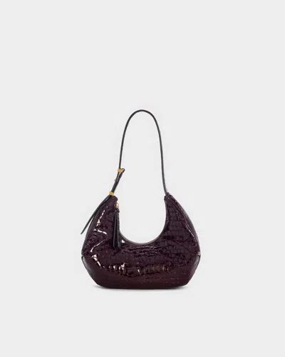 Rag & Bone Hudson Leather Shoulder Bag In Deep Berry