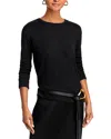Rag & Bone Hudson Crewneck Long-sleeve Top In Black
