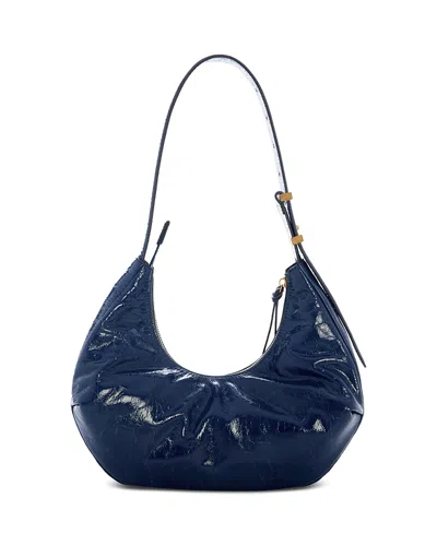 Rag & Bone Hudson Patent Leather Hobo Bag In Blue