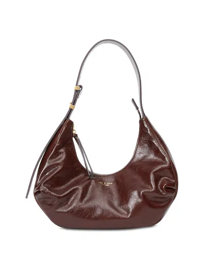Rag & Bone Hudson Patent Leather Hobo Bag In Brown