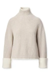 Rag & Bone Ilaria Contrast Turtleneck Wool Sweater In Neutral