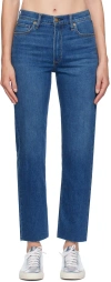 Rag & Bone Indigo Harlow Ankle Straight-leg Jeans In Nova