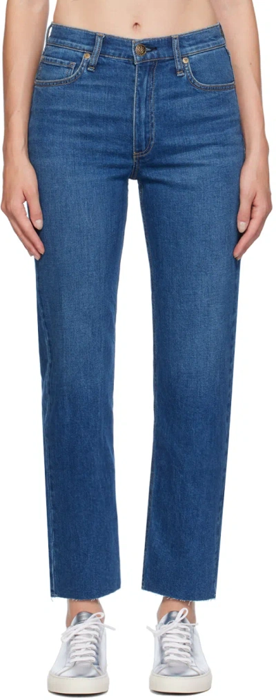 Rag & Bone Indigo Harlow Ankle Straight-leg Jeans In Nova