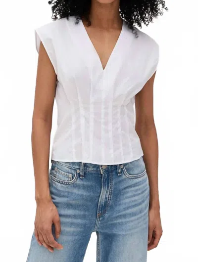 RAG & BONE INES POPLIN TOP IN WHITE