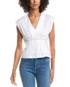 Rag & Bone Ines V-neck Poplin Top In White