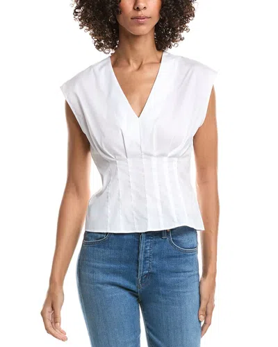Rag & Bone Ines Poplin Top In White
