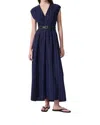 Rag & Bone Ines Pinstripe A-line Maxi Dress In Blue