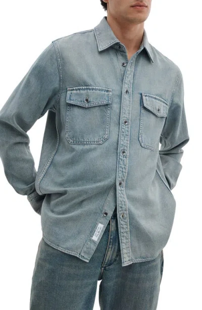 Rag & Bone Infuse Denim Button-up Shirt In Blue