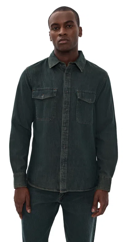 Rag & Bone Infuse Denim Shirt Oilin In Black