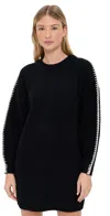 Rag & Bone Ingrid Crew Neck Mini Dress In Black