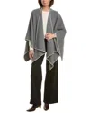 Rag & Bone Ingrid Blanket Stitch Wool Poncho In Gray