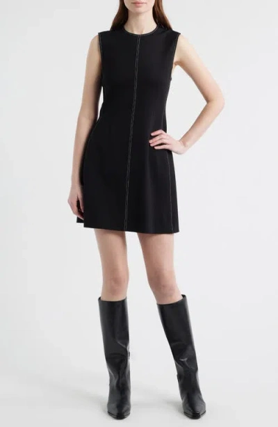 Rag & Bone Irene Contrast Embroidery Minidress In Black