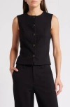 Rag & Bone Irina Button-front Vest In Black