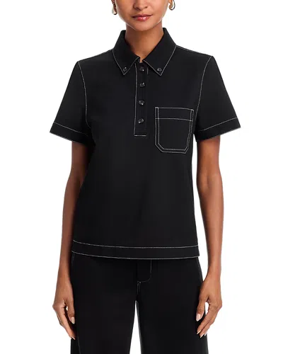 RAG & BONE RAG & BONE IRINA CONTRAST STITCH POLO TOP