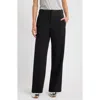 Rag & Bone Irina Contrast Stitch Straight Leg Ponte Pants In Black