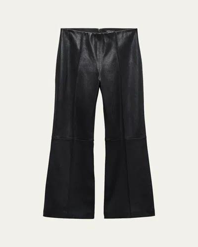 Rag & Bone Irina Kick-flare Leather Pants In Black