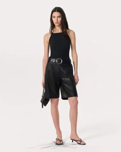 Rag & Bone Irina Leather Shorts In Black