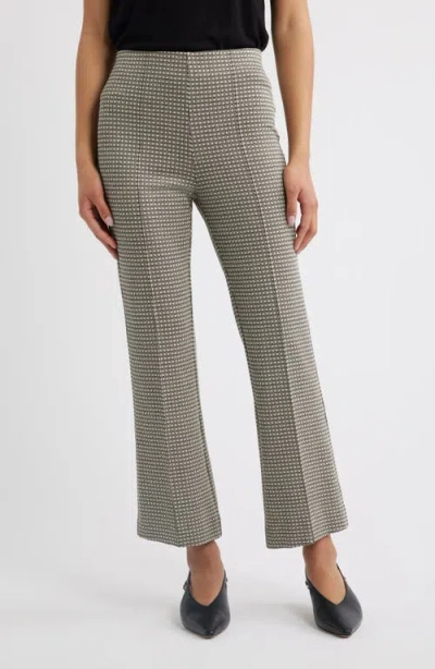 Rag & Bone Irina Leopard Print Ponte Flare Ankle Pants In Blackpld
