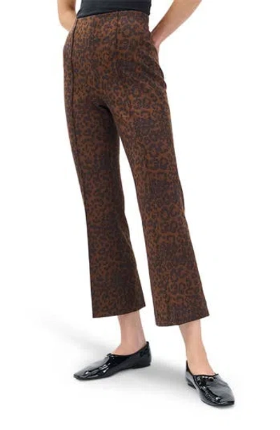 Rag & Bone Irina Leopard Print Ponte Flare Ankle Pants In Lep