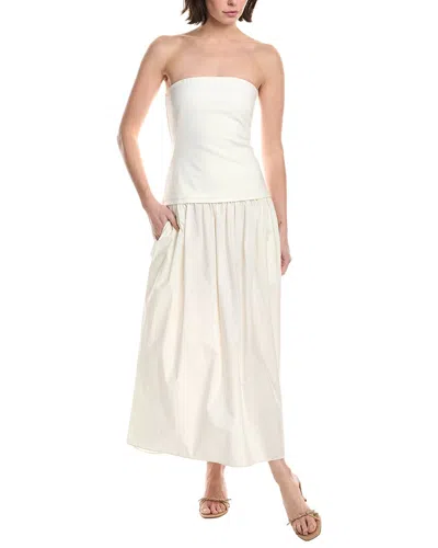 Rag & Bone Irina Strapless Stretch-jersey And Taffeta Midi Dress In White