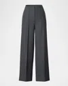 Rag & Bone Irina Pinstripe High-rise Trousers In Gray