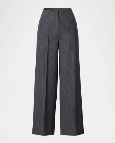 Rag & Bone Irina Pinstripe High-rise Trousers In Gray