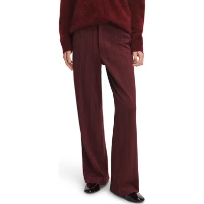 Rag & Bone Irina Pinstripe Wide Leg Jacquard Ponte Pants In Burgundy