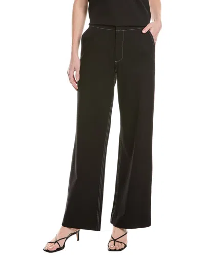 Rag & Bone Irina Ponte Contrast Stitch Tailored Pant In Black