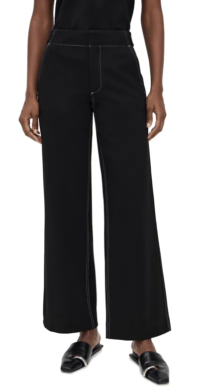 Rag & Bone Irina Ponte Contrast Stitch Tailored Pants Black