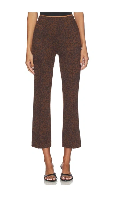 Rag & Bone Irina Ponte Jacquard Kick Flare In Brown
