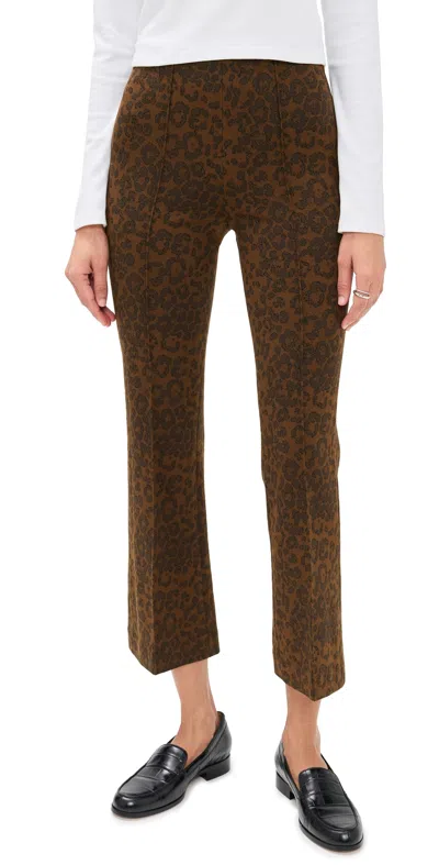 Rag & Bone Irina Ponte Jacquard Kick Flare Pants Lep In Brown