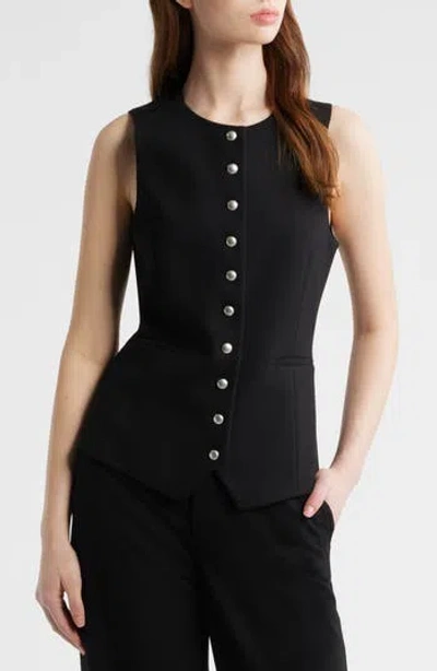 Rag & Bone Irina Ponte Knit Longline Vest In Black