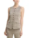 Rag & Bone Irina Ponte Plaid Long Vest In Neutral