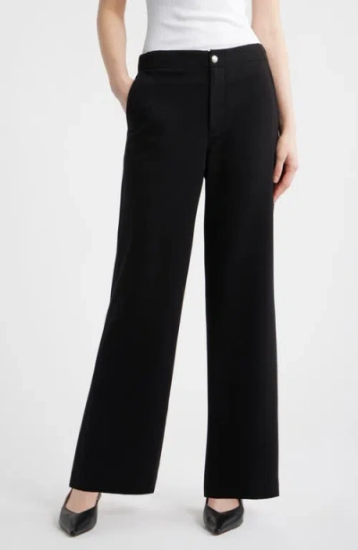 Rag & Bone Irina Ponte Wide Leg Pants In Black