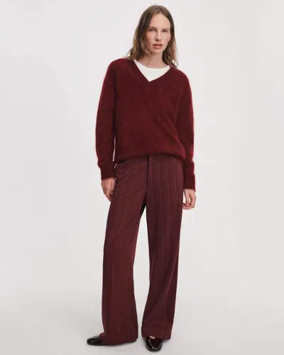 Rag & Bone Irina Refine Knit Jacquard Pant In Burgundy