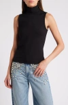 Rag & Bone Irina Sleeveless Ponte Turtleneck Top In Black