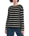 Rag & Bone Irina Textured Stripe Top In Black