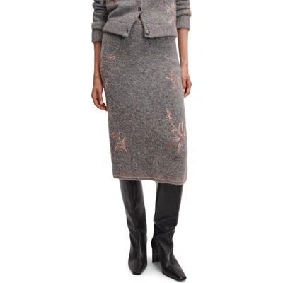Rag & Bone Iris Beaded Midi Skirt In Grey