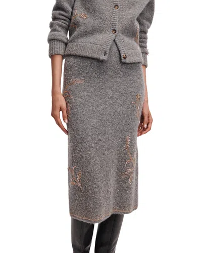 Rag & Bone Iris Beaded Pencil Skirt In Gray