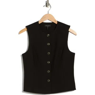 Rag & Bone Iris Ponte Vest In Black