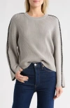 Rag & Bone Isabella Crewneck Wool Ribbed Sweater In Gray