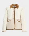 Rag & Bone Ivy Mixed Media Liner Jacket Ivory In White