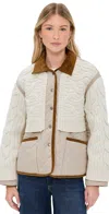 Rag & Bone Ivy Mixed Media Liner Jacket Ivory In Neutral