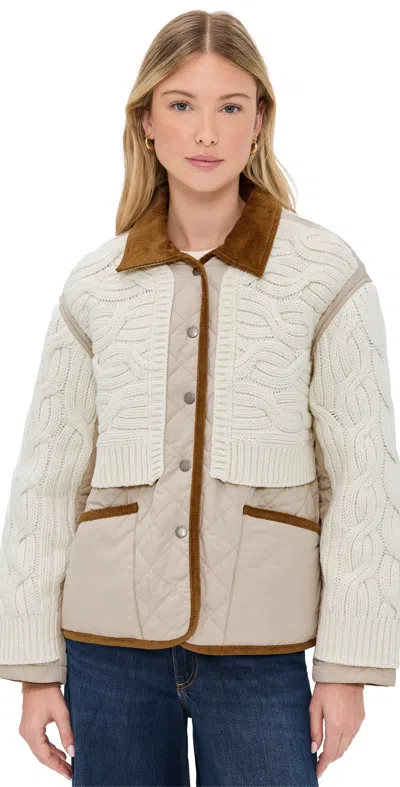 RAG & BONE IVY MIXED MEDIA LINER JACKET IVORY
