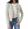 Rag & Bone Jace Striped Cotton-blend Lady Cardigan In Green Multi In Multi