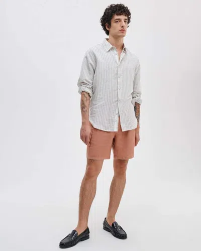 Rag & Bone Jackson Linen Shorts In Brown